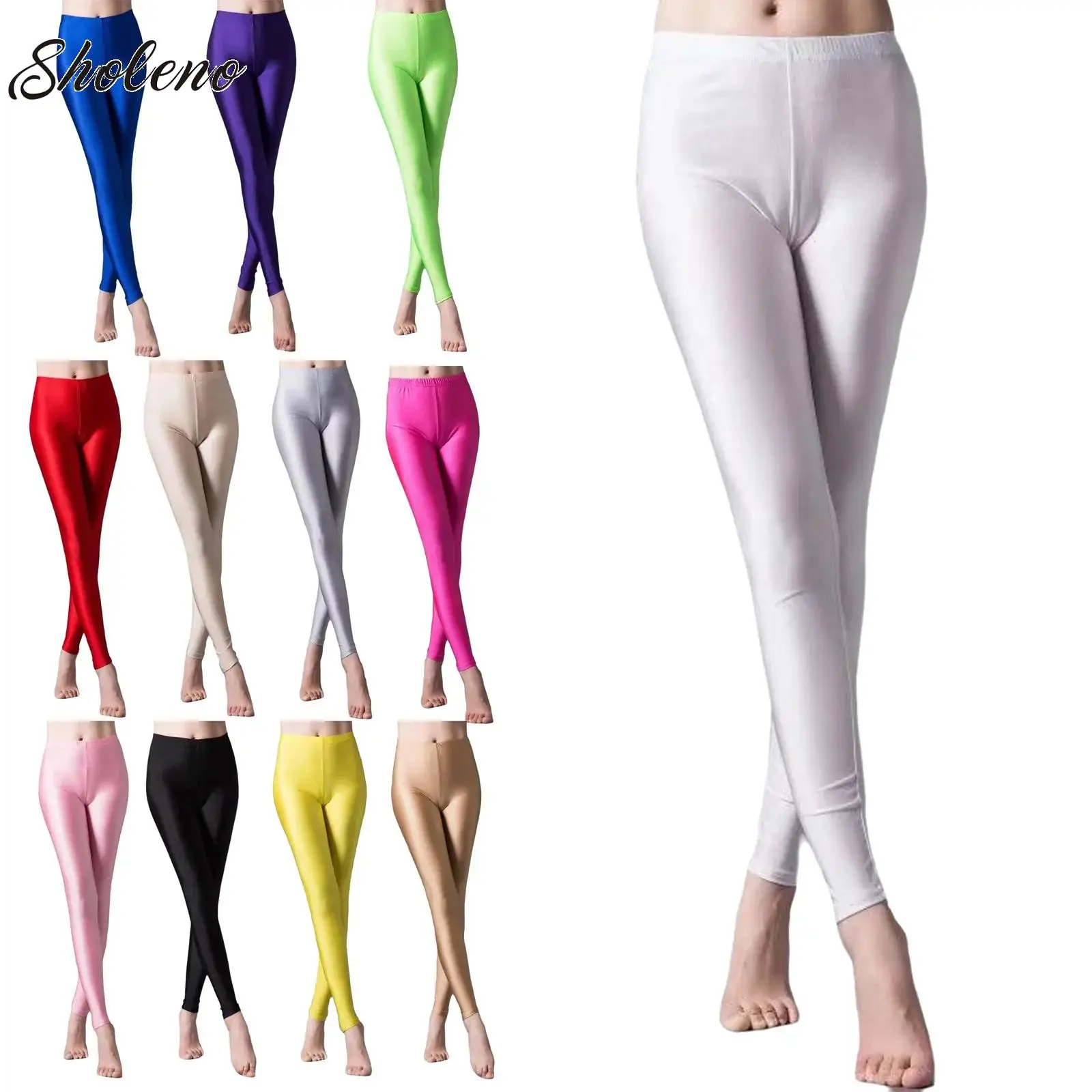 

High Elastic Skinny Leggings Pencil Pants Slim Plus Size Trousers Shiny Yoga Pant For Female Sexy Skin Friendly Tight Legging