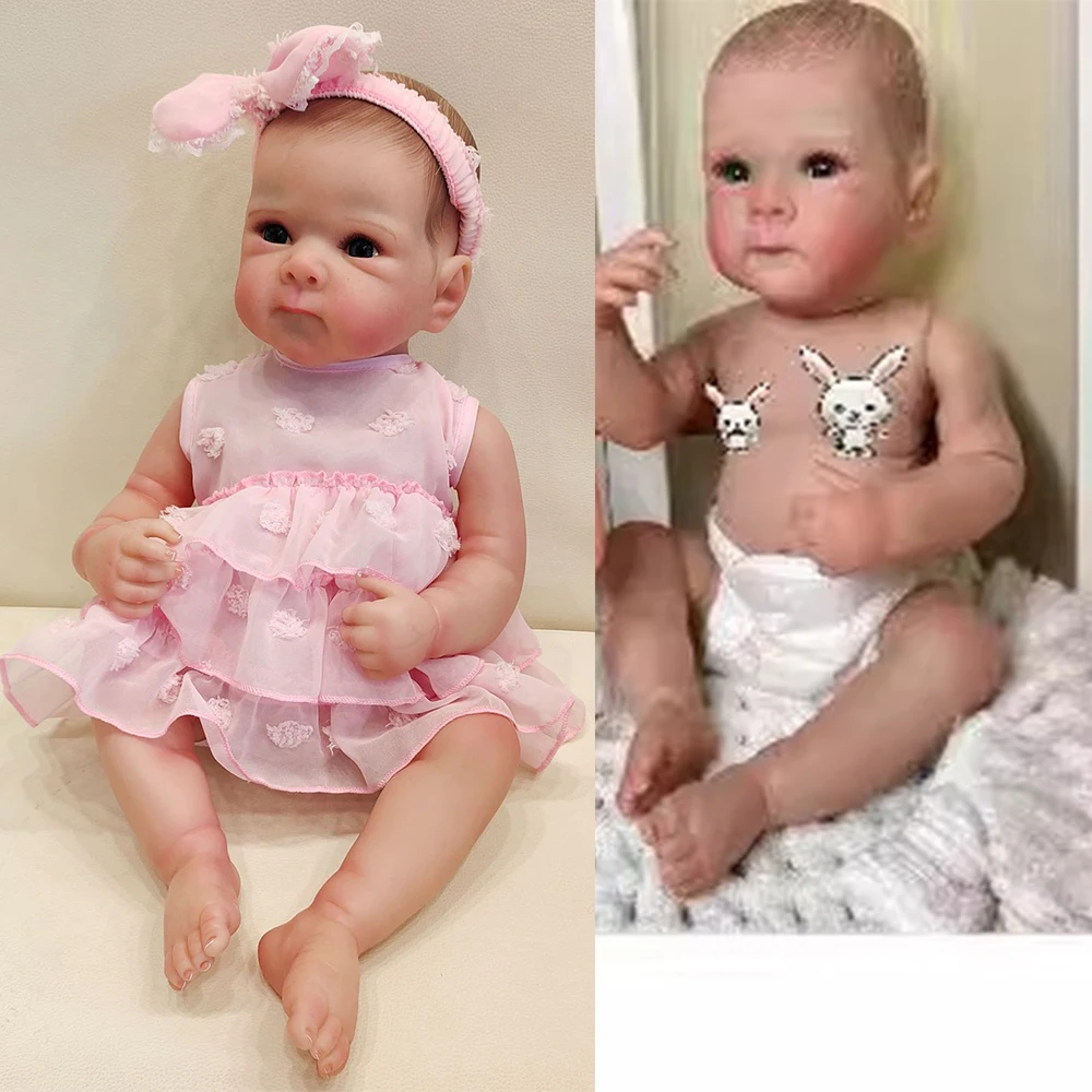 

19inch Reborn Bettie Doll 48CM Full Silicone Vinyl Boy Girl Baby Doll Sleeping Newborn Bebe Can Bathe Toys Gift