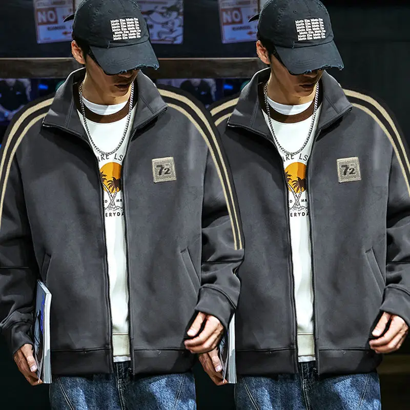 Men's Sweatshirt Jacket Loose Fit Sporty Workwear Outdoor Casual Polyester Long Sleeve Zipper Closure Breathable Antifade