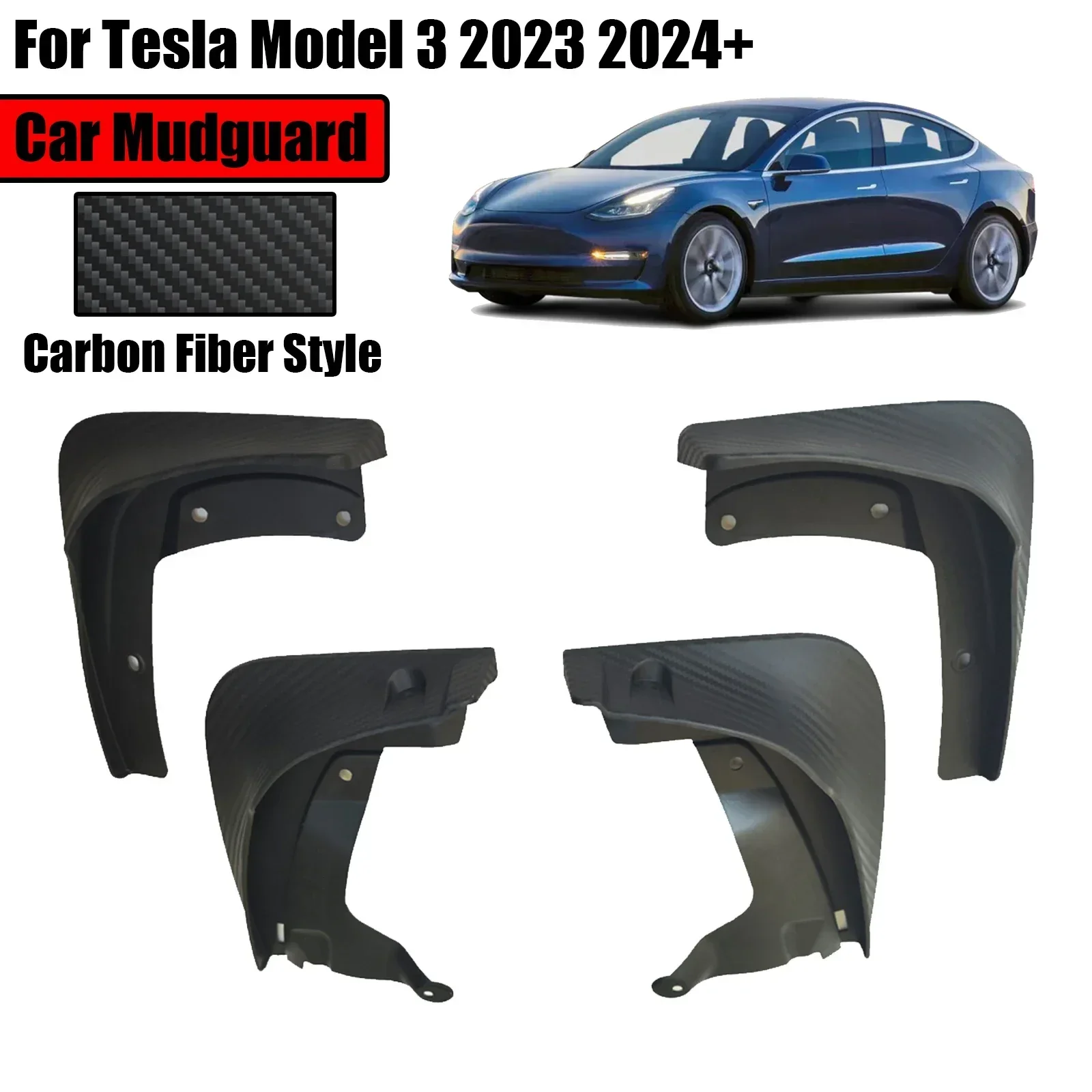 

4 шт., аксессуары для Tesla Model 3 HighLand 2023 2024 + Брызговики от грязи, модификация внешних аксессуаров