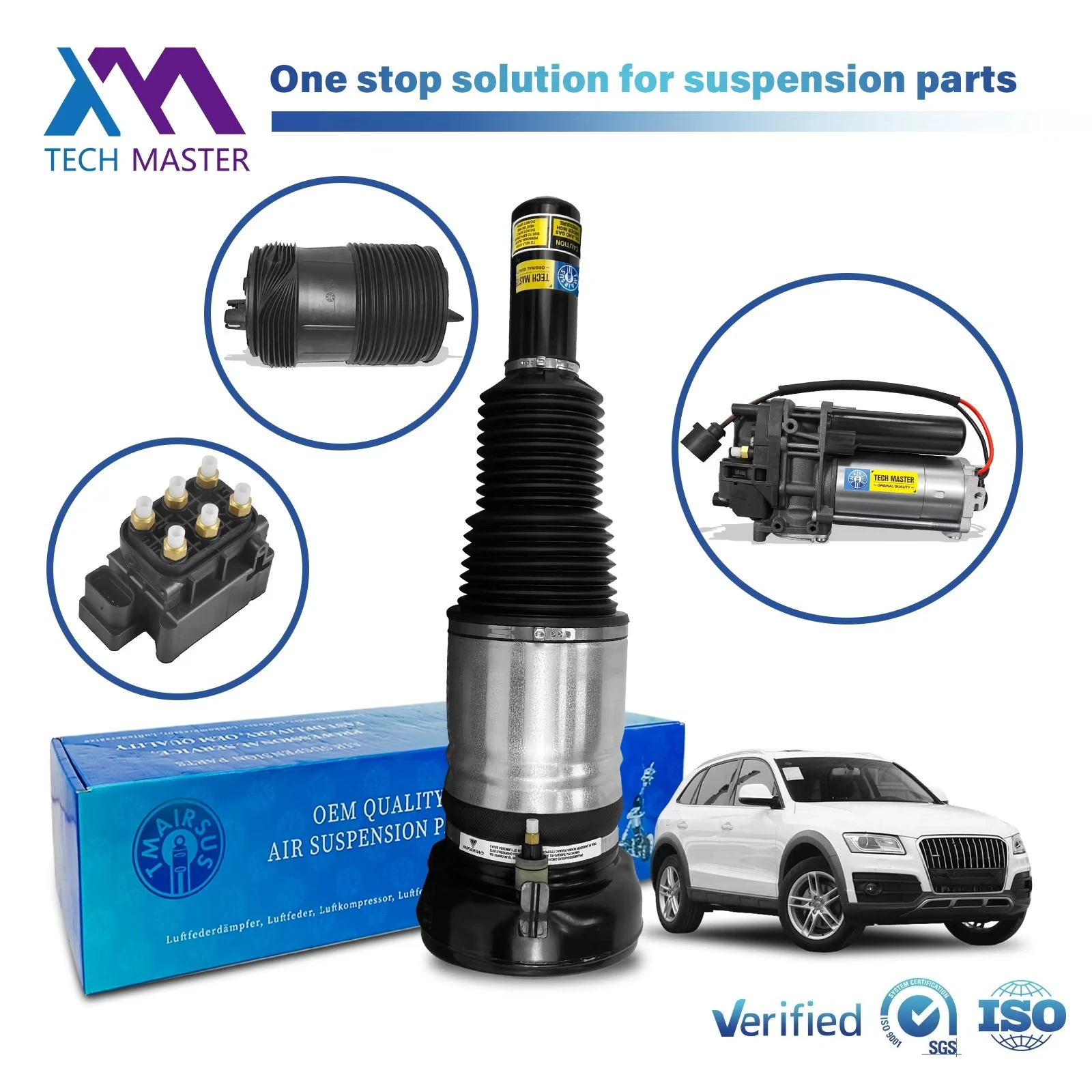 

Пневматический амортизатор для Q5 E-tron, Q7 4M, SQ7, SQ5, Q8 (4M4616039, 4M0616039AC, 4M0616039AH)