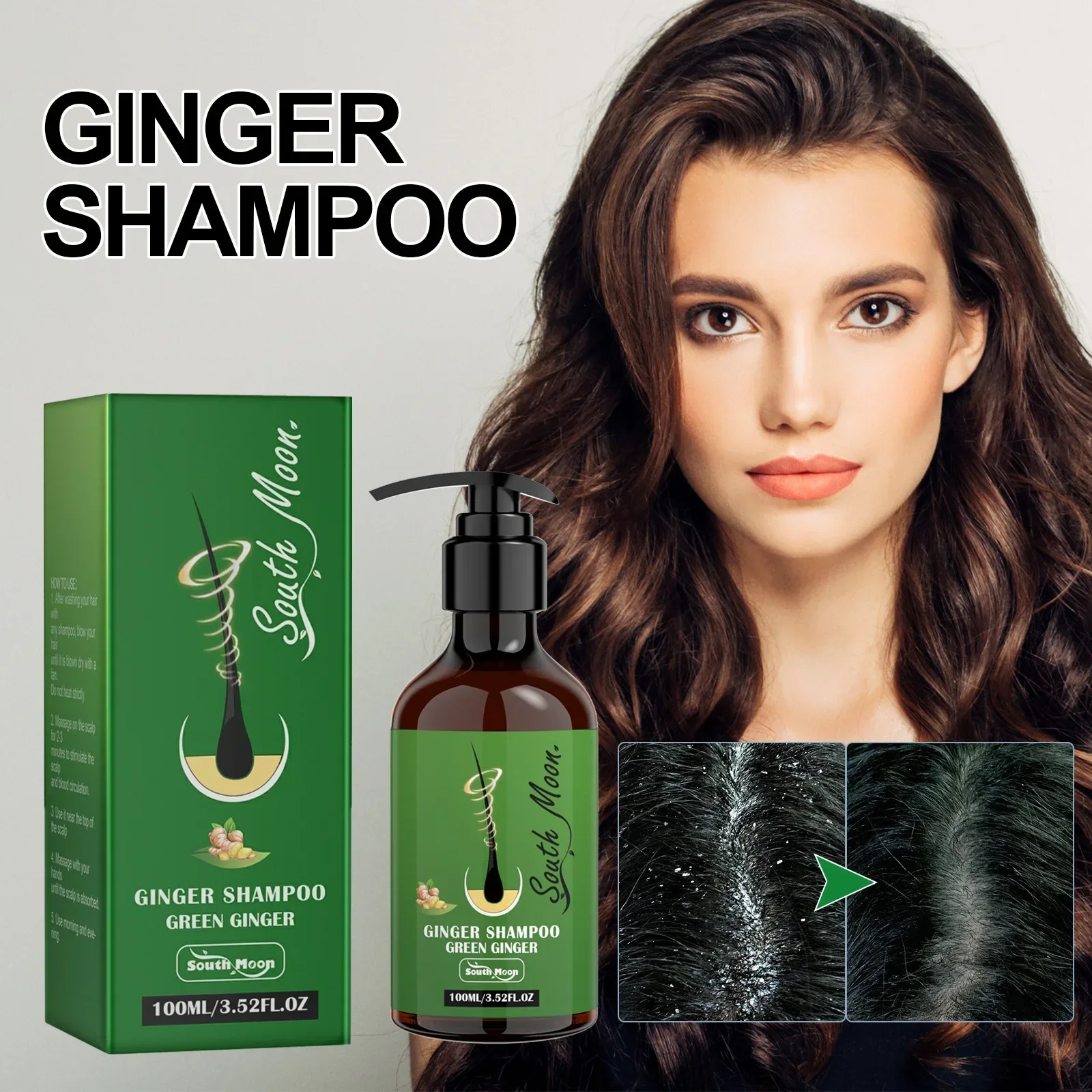 

Ginger Shampoo Hair Roots Fluffy Strong Scalp Cleansing Nourishing Hair Care Dense Hair Shampoo Strengthen and Protect Hairs