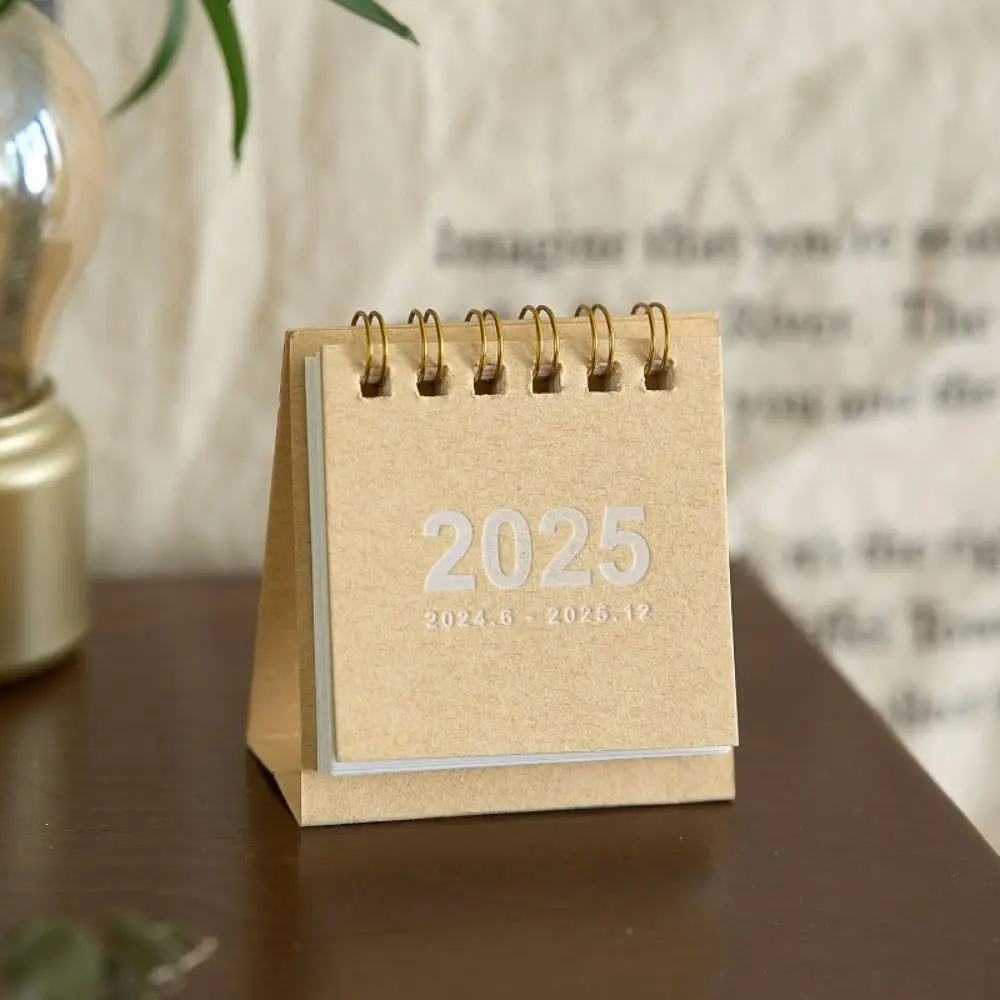 Gift Creative 2024-2025 Calendar Simple Portable English Desk Calendar To Do List Pocket Table Floral Planner Table Decor