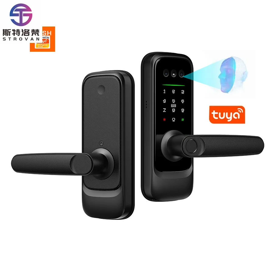 

STLF Home Hotel Apartment Security Electronic Fingerprint Door Lock Tuya Intelligent Automatic Deadbolt Smart Door Lock
