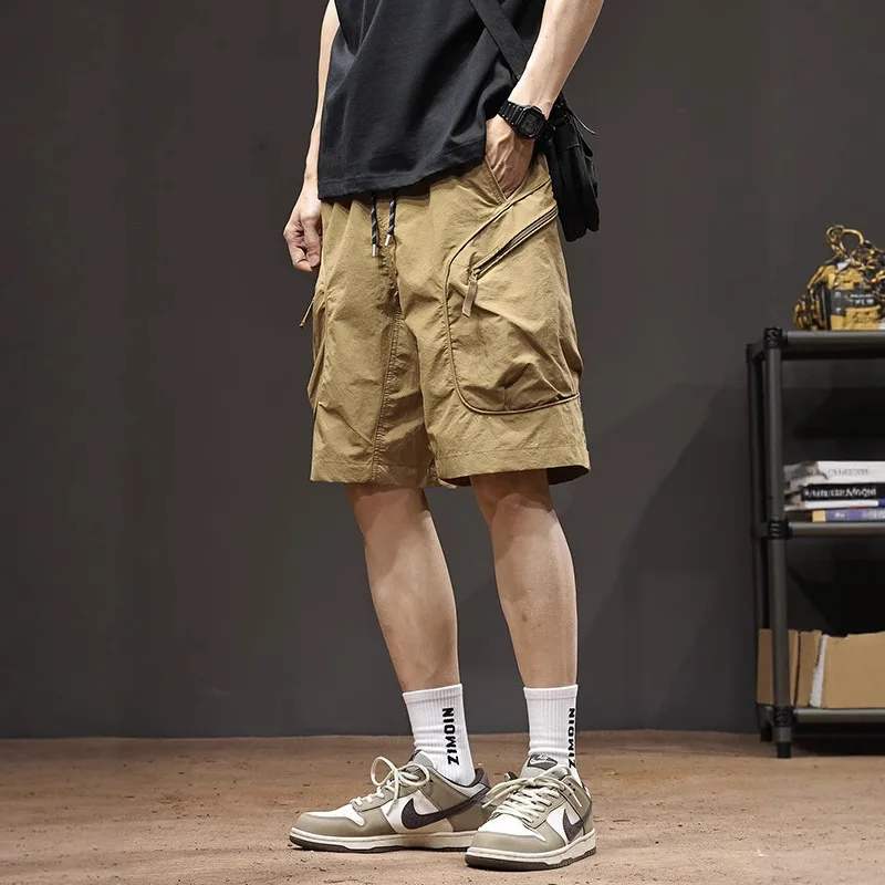 

Летние корейские функциональные шорты-карго в стиле хип-хоп с несколькими карманами, мужские уличные брюки для скейтборда, мешковатые шорты в стиле Харадзюку, мужские