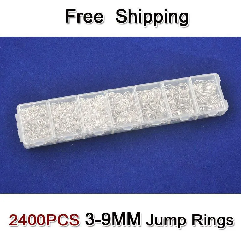 

925 Sterling Silver Opening Jump Rings for Jewelry Making Findings Accessories 3-4-5-6-7-8-9mm Mixed Sizes 2400PCS per Box