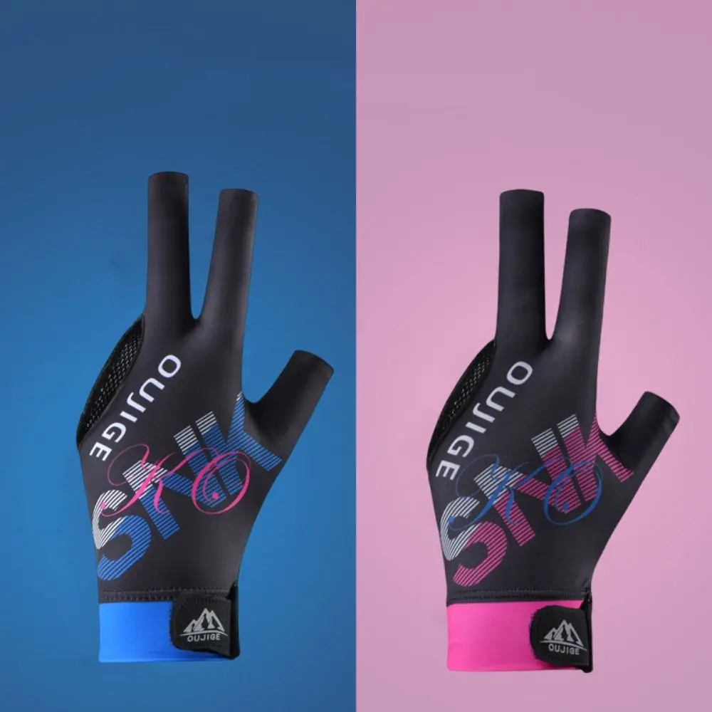 Three Finger Left Hand Billiards Gloves Left Hand Wear-resistant Snooker Glove Breathable Lightweight Billiard Training Gloves