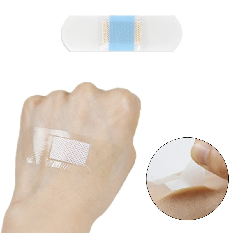 

50Pcs/Set English Letters Print Band Aid Transparent Waterproof Plasters for Wound Dressing Patch Tape PE Adhesive Bandages