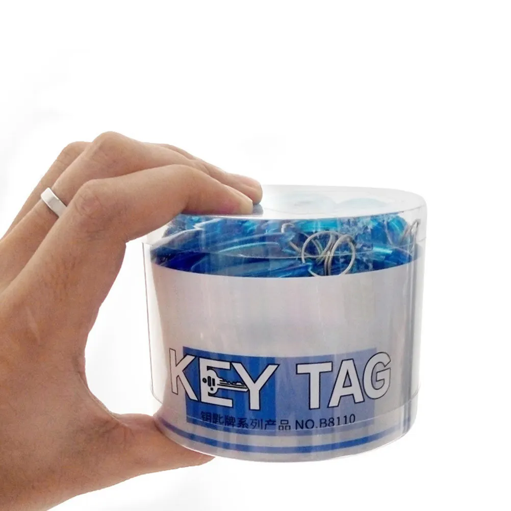

50pcs Plastic Key Tags Id Labels With Key Rings Luggage Tags For Keys Pet Name Tag Hotel Landlord Cabinet Organizer