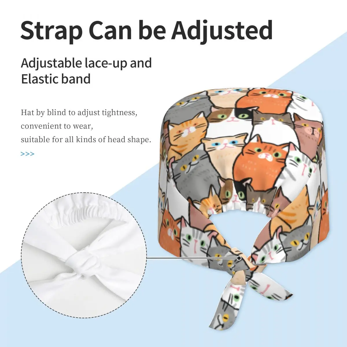 Fashion Work Hat Cartoon Cute Cats Casual Wash Hat Bag Cap Articulos