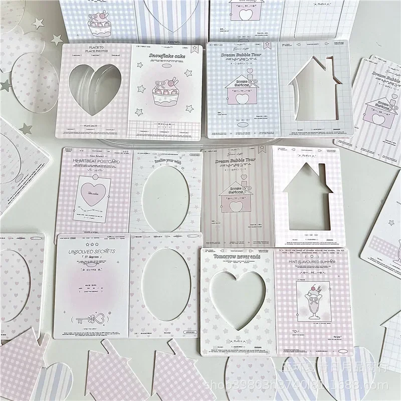 30Pcs/set Sweet Korean Fashion Kpop Photocard Holder Pink Star House Series Photocard Package Cardboard Cute Student Supplies