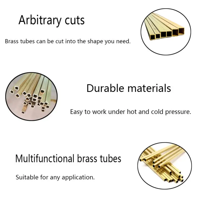 1/3 قطعة أنبوب مربع نحاسي طول 250 مللي متر قطر 6/8/10/12/14/16/18/20 مللي متر أنبوب مربع مجوف من النحاس أجزاء أداة قطع الجدار