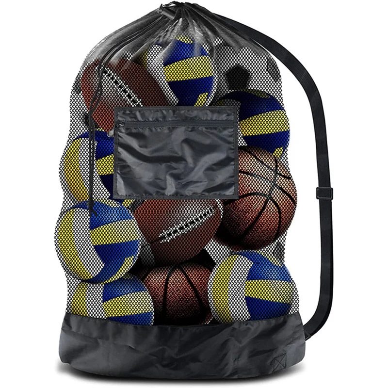 Borsa in rete extra large per basket e pallavolo. Utilizzato per riporre attrezzature per basket, pallavolo, baseball e nuoto. Resistente