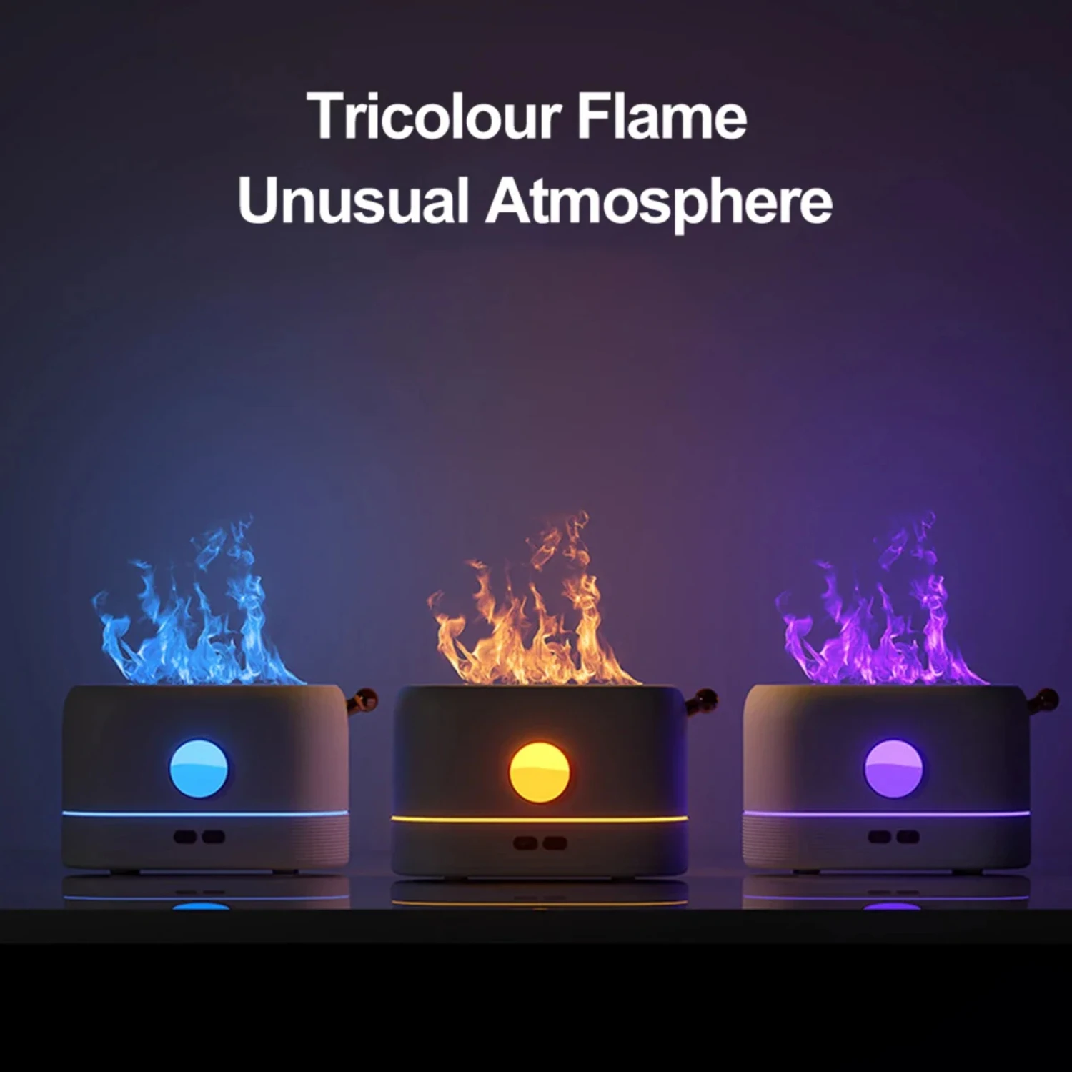 Tranquil Flame Ambiance - Relaxing Serene 200ML Essential Oil USB Diffuser and Humidifier for a Peaceful Atmosphere - Perfect Ai