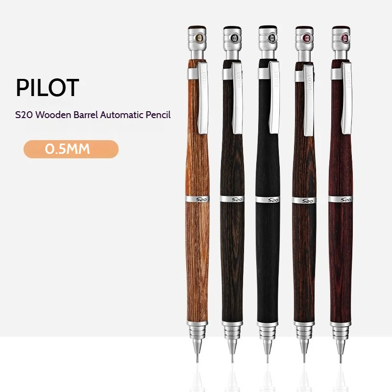 Pilot S20 Luxury Wooden Mechanical Pencil,Assorted Color Zero Lead