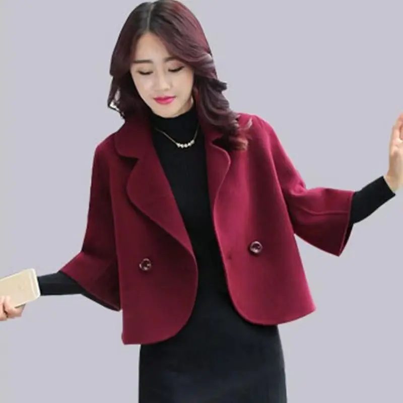 

Autumn Winter New Loose Chic Tops Office Lady Coats Elegant Lapel Button Korean Solid Color Jackets Women's Clothing 2025