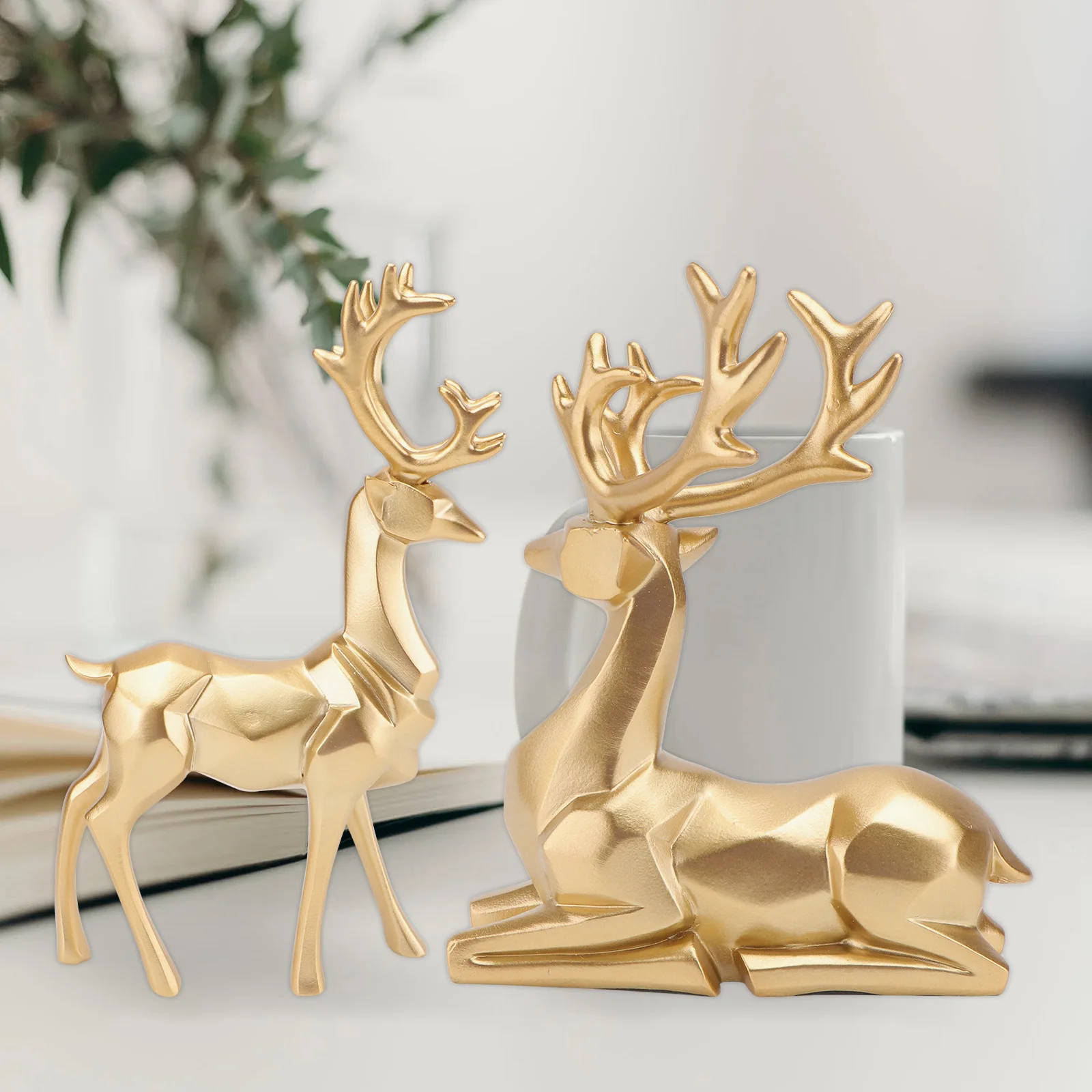 

1Pair Attractive Elk Ornament Handy Material Beautiful Design Christmas Home Decor Festive Season Elk Ornament