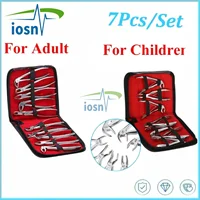 Pinzas dentales, Kit de alicates de extracción de dientes, 7 Uds. Para niños y 10 Uds. Para herramientas dentales de ortodoncia de acero inoxidable para adultos