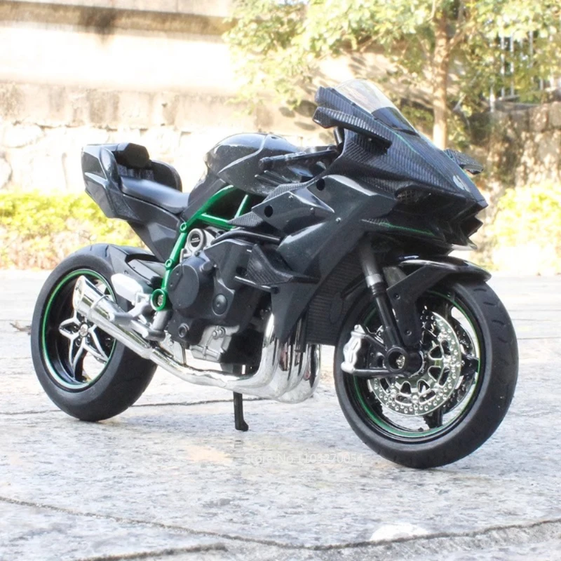 1:12 Kawasaki H2R BWM S1000RR Alloy Motorcycle Toys Diecast Miniature Car Front Wheel Steering Motorbike Children Christmas Gift