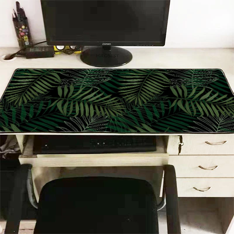 MRGBEST Tropical Palm Leaves Mouse Pad Desk Accessories Extended Pad Gaming Pc Gamer Completo Desktop Mat Mouse Support Desk Pad