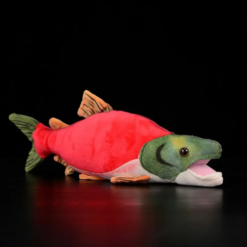 Artificial Animal Doll Cute Red Salmon Doll Red Salmon Plush Toy Lifelike Animals Simulation Stuffed Doll Kawaii Toy Gifts