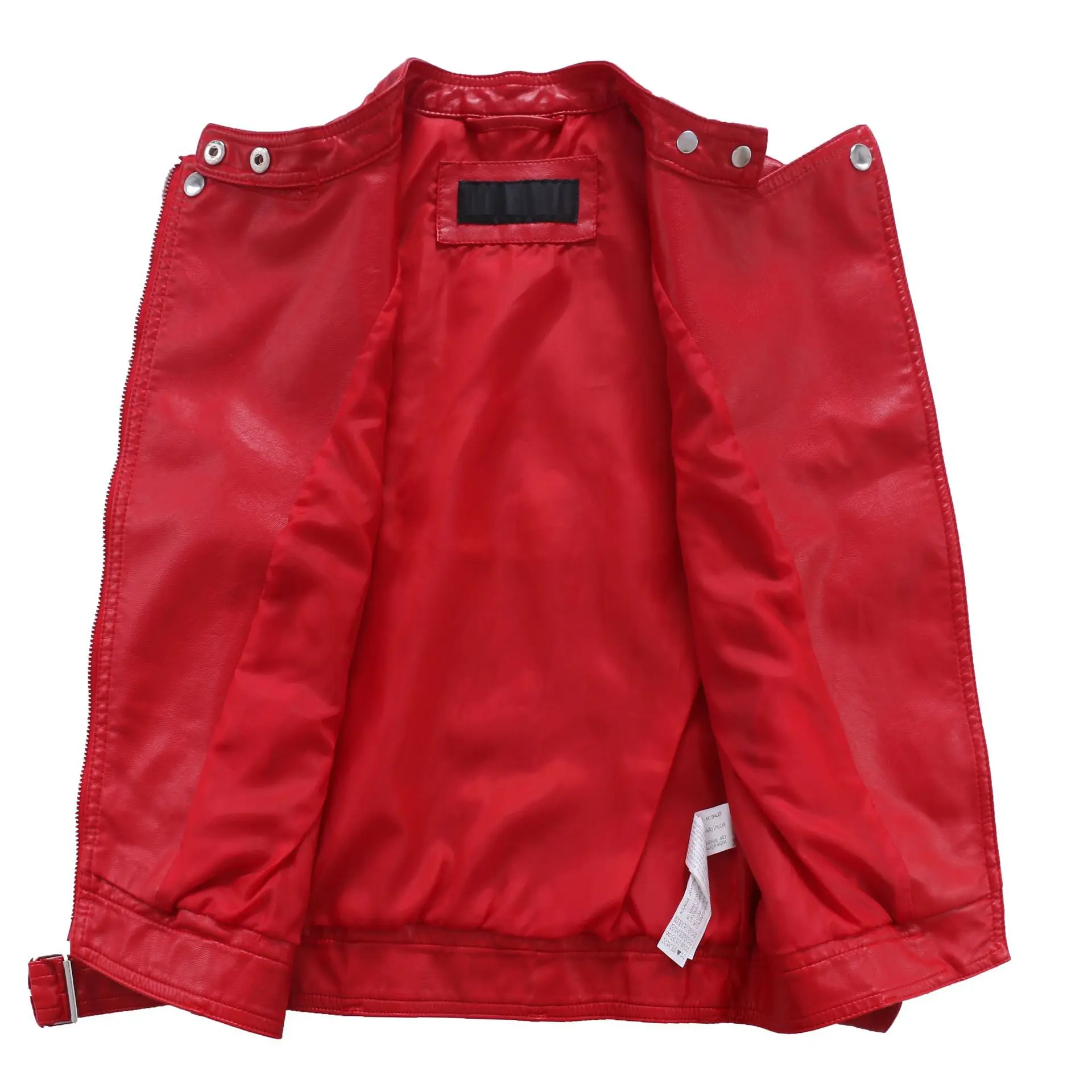FMFSSOM 2024 Autumn Faux Leather Jacket Casual Red Vest Fashion Sleeveless Women Coat Streetwear Moto Biker Zipper Outwear