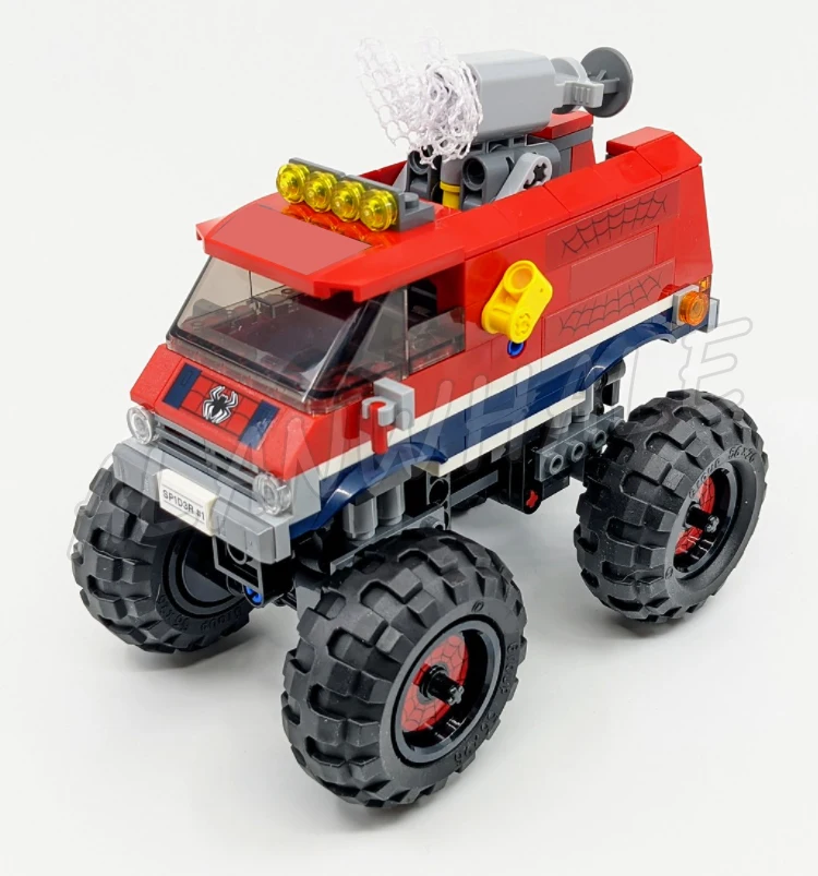 463pcs Super Fighter Spider Monster Truck vs. Mysterious Villain Net Launcher 11637 Building Blocks Toy Compatible With Model