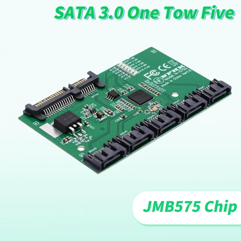 JMB575 One SATA To 5 SATA 3.0 Multi-interface Expansion Card 5 Sata Adapter Board SA-054