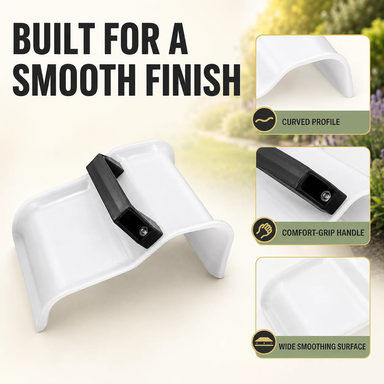 19x13cm Concrete Trowel & Cement Molds, Curved Curbing Tool for Garden Landscape, Plastic DIY Lawn Edging Maker
