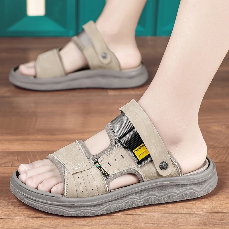 

Men's Sandals Summer New Versatile Trendy Casual Dual use Breathable Anti slip Wear resistant Soft Bottom Casual Beach Sandals