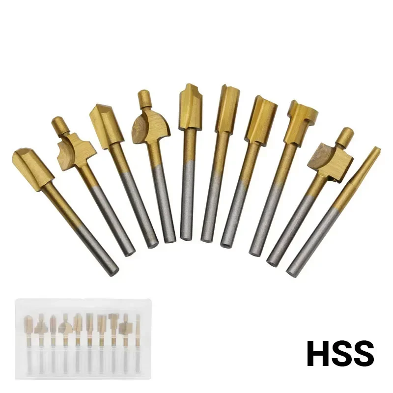 

10 шт./компл. HSS HSS роторный напильник, набор сверл с титановым покрытием, деревообработка, обрезка для резьбы, фреза, инструменты по дереву