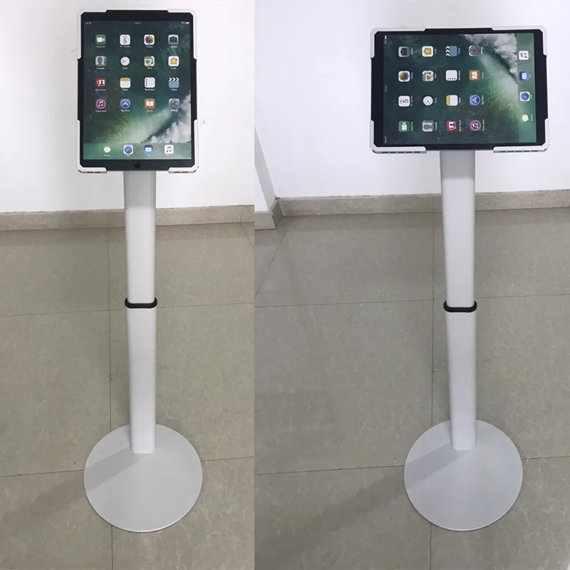 Universal 360-degree rotating metal tablet computer floor bracket, adjustable height