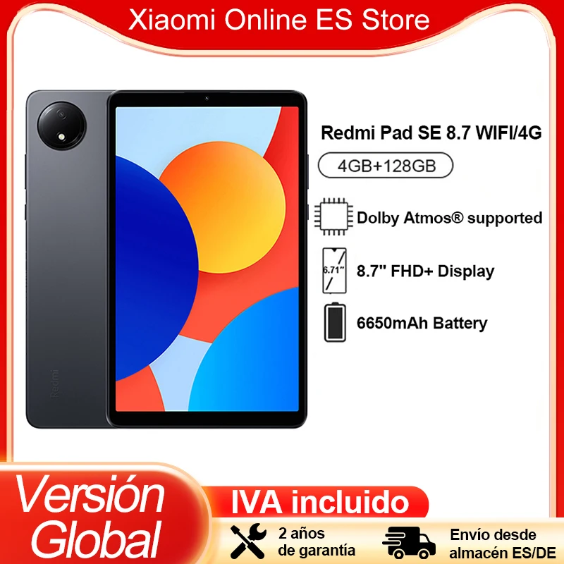 Global Version Xiaomi Redmi Pad SE 8.7 inch 4G/WIFI Mi Portable Tablet 6650mAh Dual speakers Dolby 3.5mm jack Large Battery