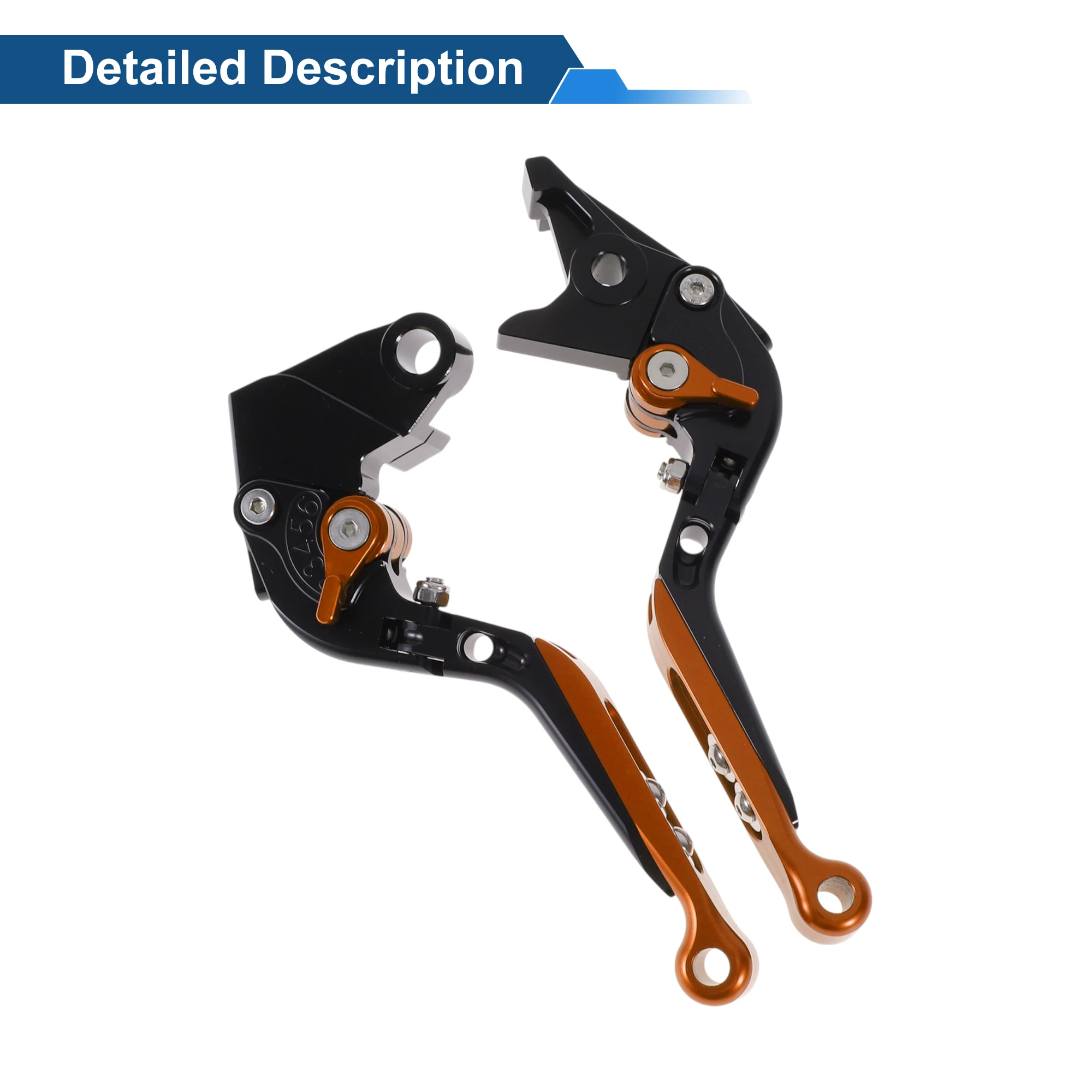 عتلات فرامل قصيرة طويلة قابلة للتعديل من Motoforti لـ Kawasaki ZZR600 05-09 أسود برتقالي #5