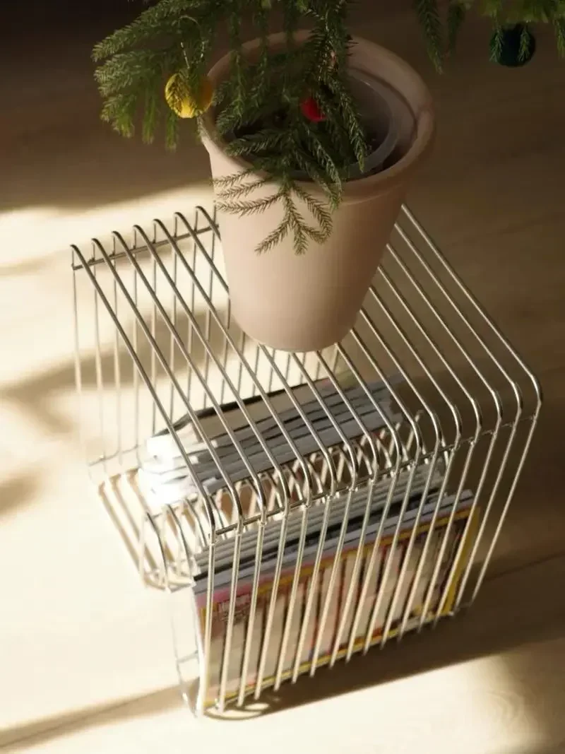 Multifunctional Magazine Rack, Light Luxury Bay Window Bookshelf, Side Table, Creative Storage, Small Apartment Bedside Table