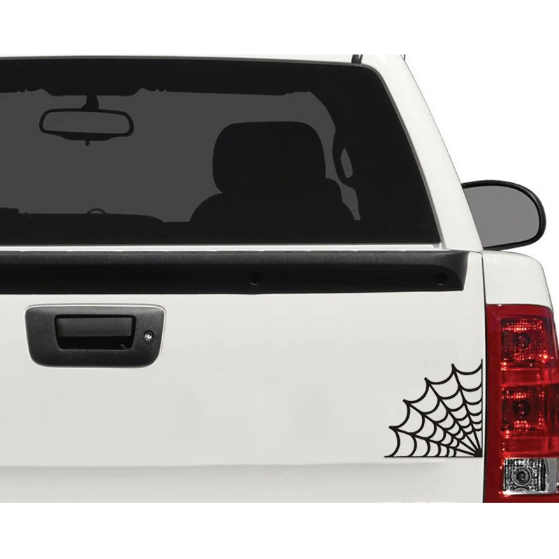 Spider Web Corner Vinyl Decal – Cobweb Outline Sticker for Car Window, Wall, Bumper, Laptop – Halloween Party Home Decor