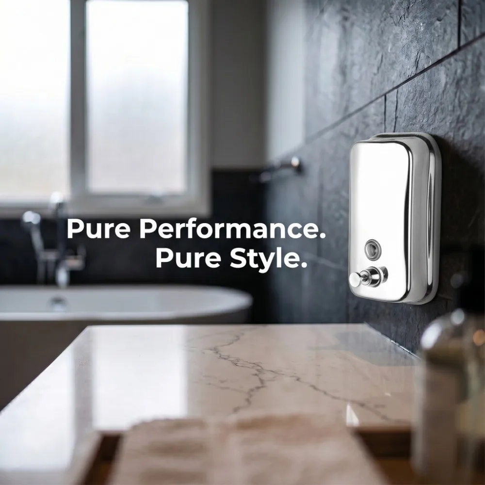 

Stainless Steel Soap Dispenser Silver 500ml Capacity Manual Soap Dispenser Rust-Proof Leak Free Liquid Dispenser Space Saving