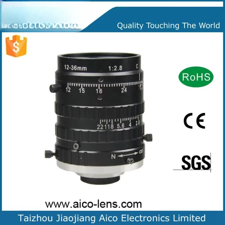 عدسة تكبير Cctv البؤري Vision Vari لنظام الصناعة 2/3 بوصة تنسيق الصورة F2.8 دليل القزحية 5 ميجابكسل 12-36 مم c آلة التركيب