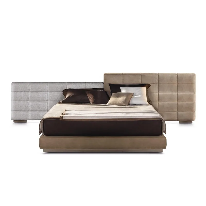 Italian minimalist widescreen double bed, modern minimalist designer villa large flat master bedroom large bed