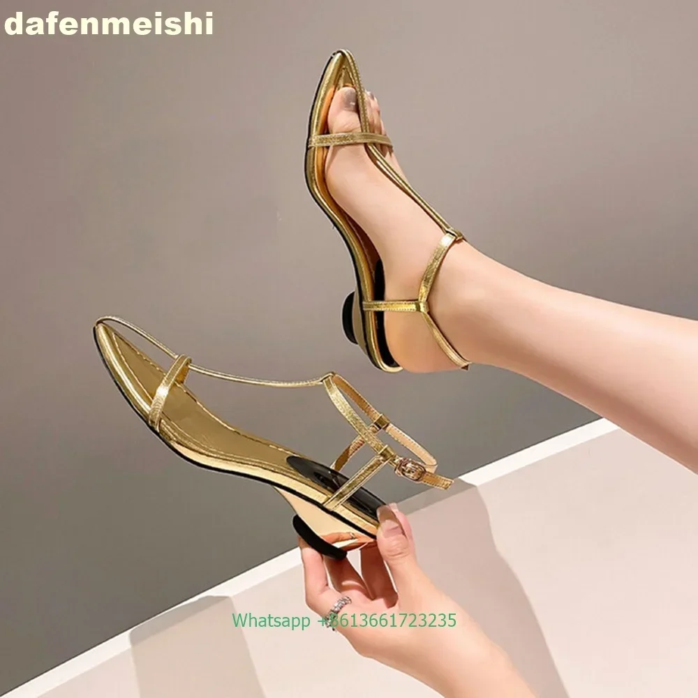 

2026 New Genuine Leather Sandals Pointed Toe Cross Thin Strap Open Toe Mid Heels Sexy Simple Fashion Party Women's Shoes