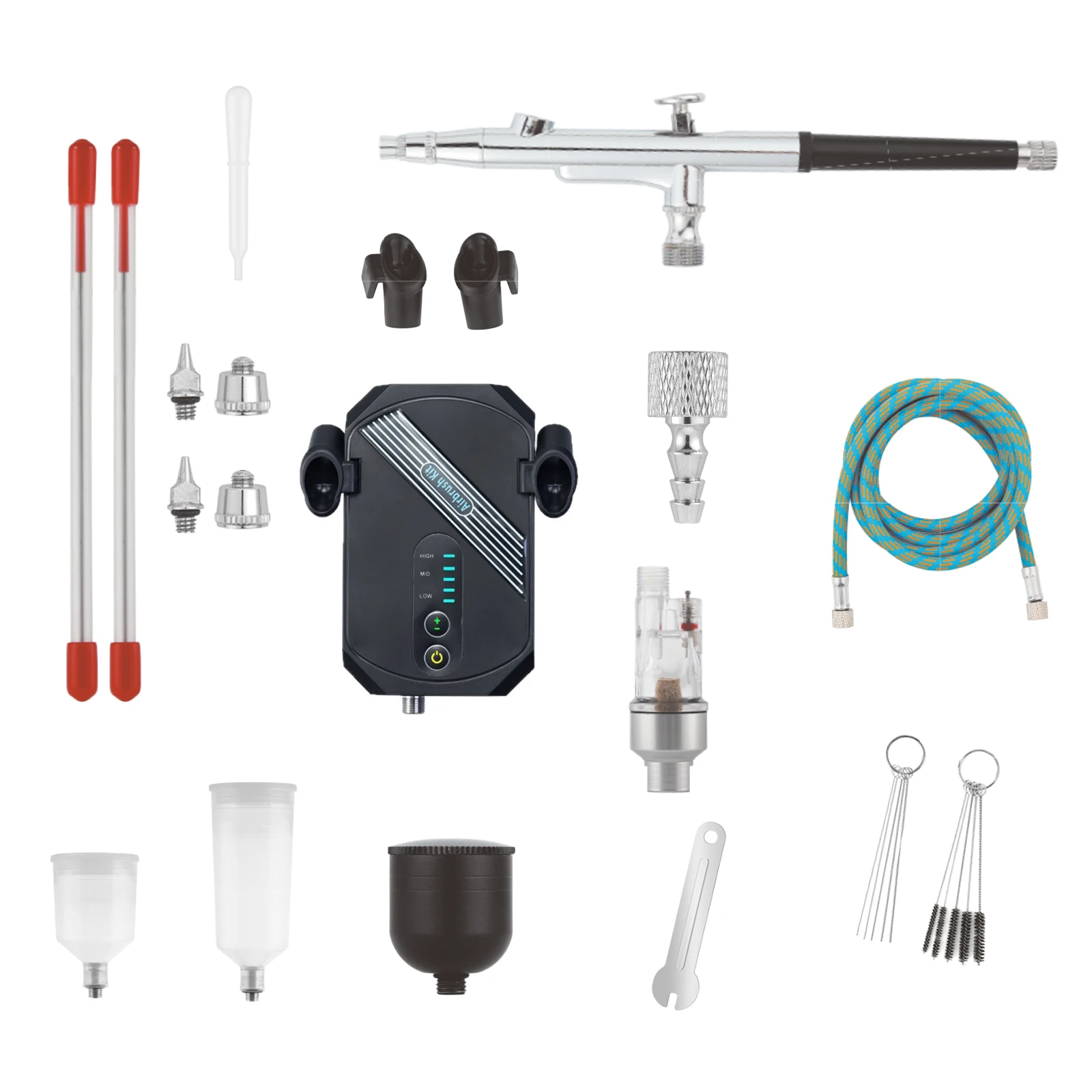 

Airbrush Compressor Kit Professional Spray Gun Model Paint Tattoo Nail DIY-Black