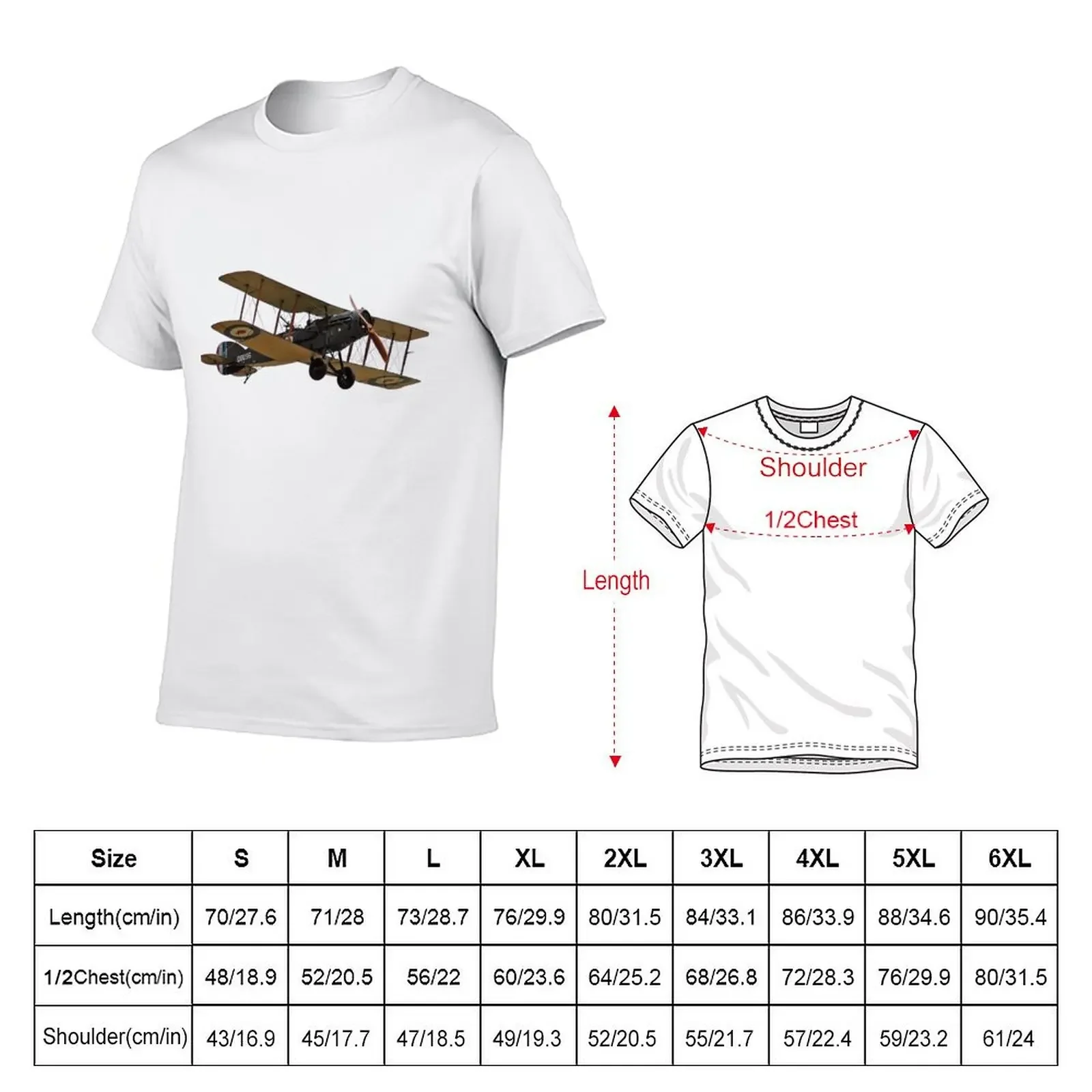 Bristol F.2 WW1 Fighter T-Shirt plus size tops graphic shirts baggy shirts Men's t-shirt