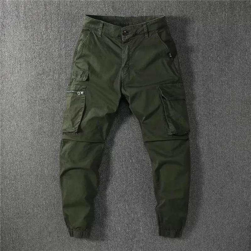 

Boys overalls thin high-end retro slim-fitting bundle multi-bag casual sports jogging trendy pants Wear-resistant high color