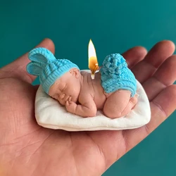 DIY Sleeping Baby Shower Candle Mould Silicone Plaster Resin Craft Making Mold Handmade Soap Molds Tool Chocolate Fondant Mould