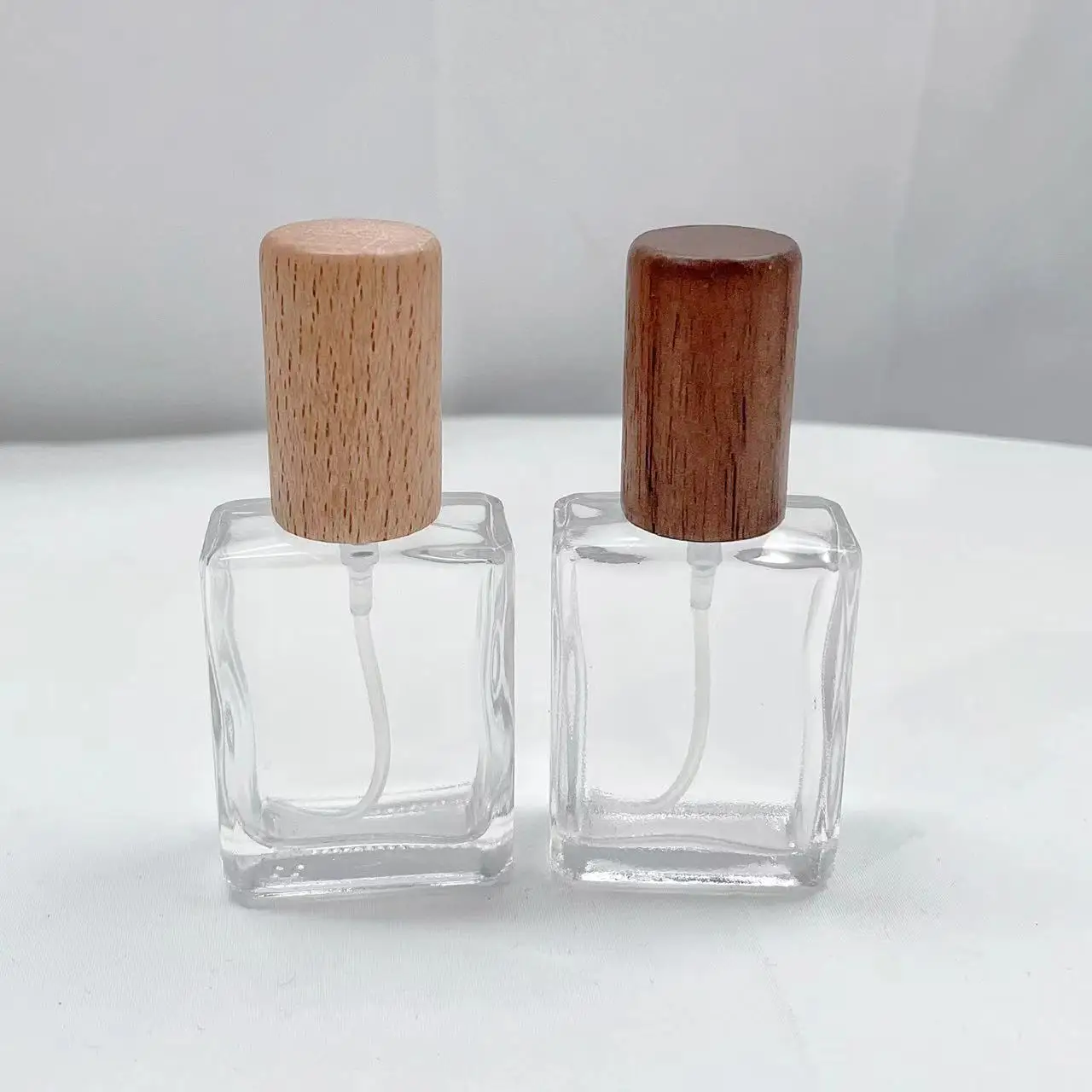 15ml Square Glass Perfume Bottle Clear Spray Bottles Packaging Bottle Refillable Atomizer Travel Cosmetic Container High Grade