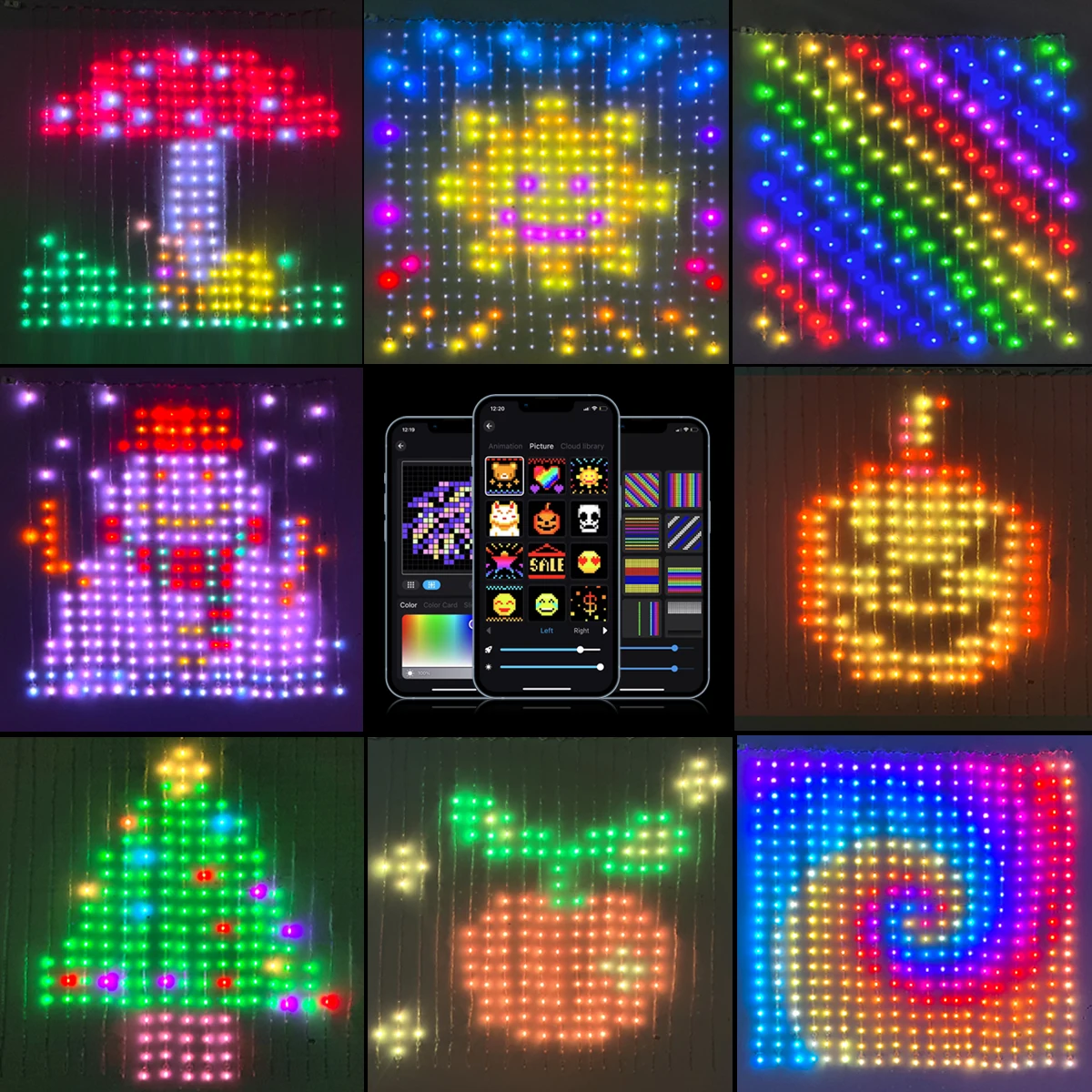 9.9ft 400 المصابيح أضواء الستار الذكية LED جارلاند الستار أضواء DIY نمط APP عن بعد مقاوم للماء داخلي إضاءة ديكوريّة خارجية