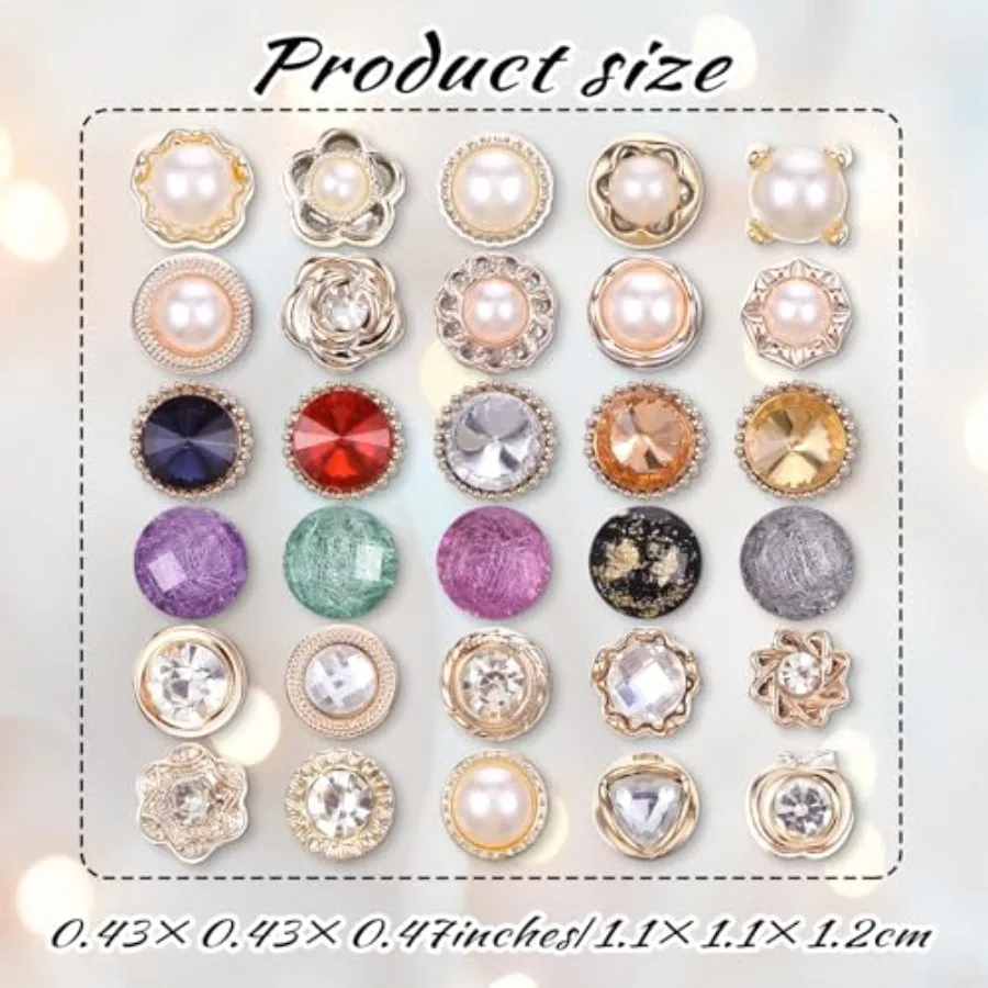 30 Pcs No Sew Invisible Buttons Pearl Brooch Button Women Reusable Pearl Cover Up Pin Removable Replacement Safety Button Dress