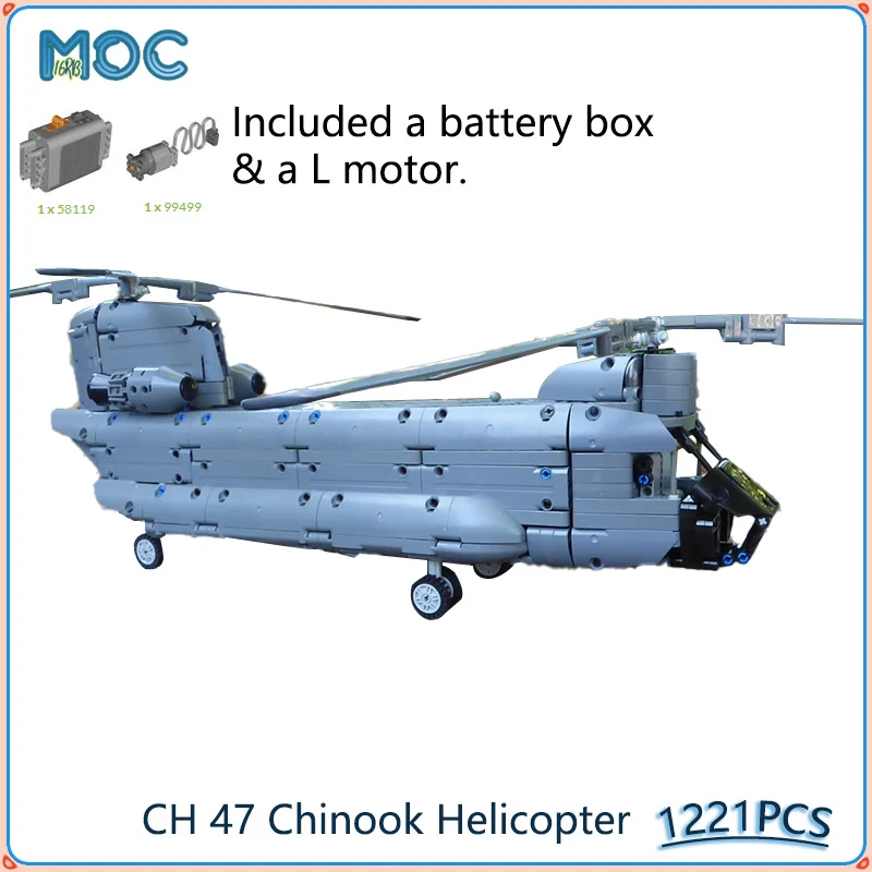 CH 47 Chinook Helicopter Model MOC Building Blocks Creative DIY Assemble Bricks Collection Educational Xmas Toys Gifts 1221PCS