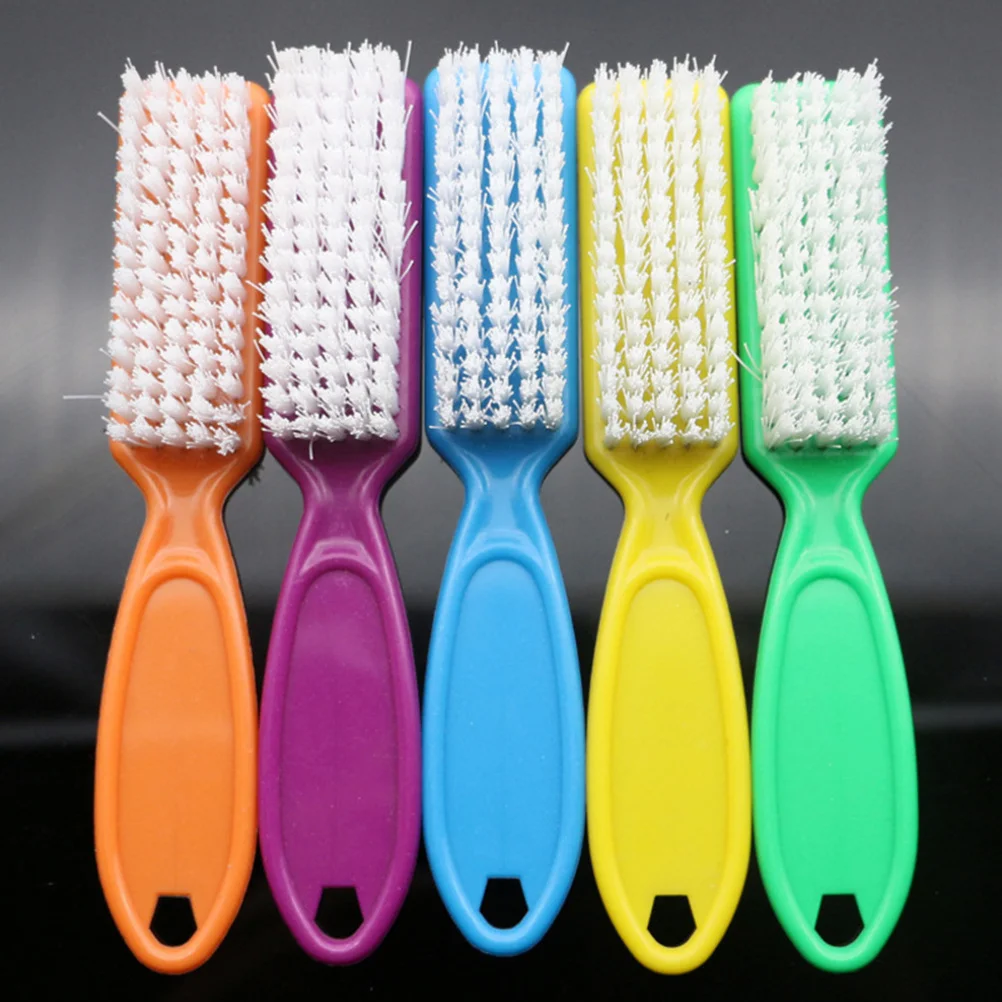 

10Pcs Nail Cleaning Brush Durable Fingernail Brush for Nail Art Care Long Handle Manicure Tool Compact Portable Random Color
