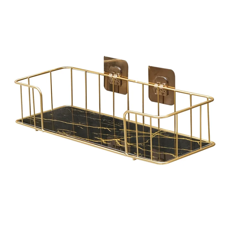 Gold storage rack without punching bathroom shower gel storage rack cosmetics and toiletries storage bathroom organizer shelves